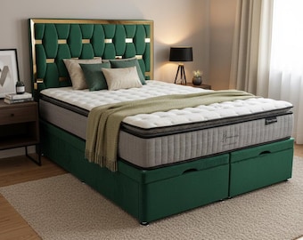 Ottoman Storage Bed with 54" Headboard - Gas Lift Divan Bed Frame