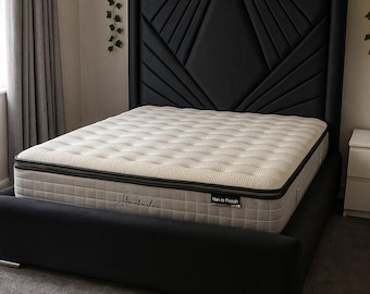 Handmade Windsor Upholstered Chesterfield Pattern Design Bed Frame with 72" Tall Headboards