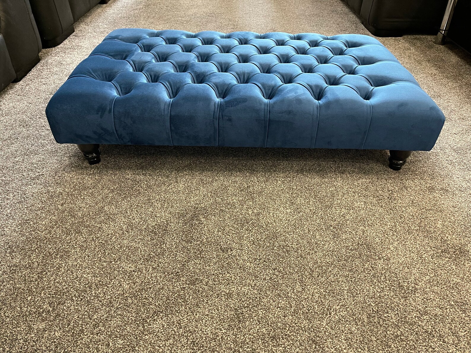 Chesterfield Footstool Coffee Table in Plush Soft Velvet Etsy UK