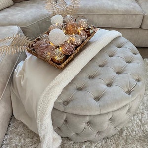 Round Chesterfield Storage Footstool Ottoman Storage With Diameter