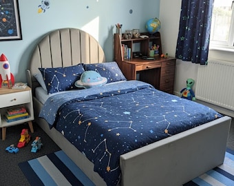 Handmade Cozy Cloud Velvet Kids Bed Frame: Cloud Design, Ottoman Storage Option