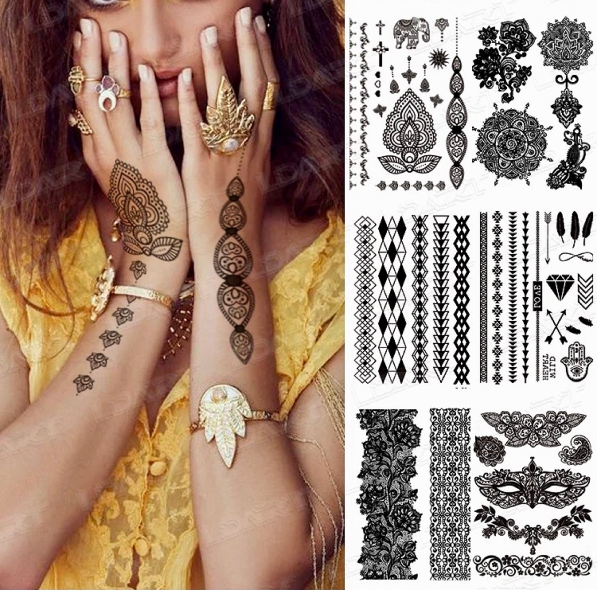 Buy 3D Temporary Tattoo Sticker Beautiful Black Peacock Feather Design For  Men Women Girls Hand Arm Waterproof Tattoo Size  105x6cm Online  150  from ShopClues