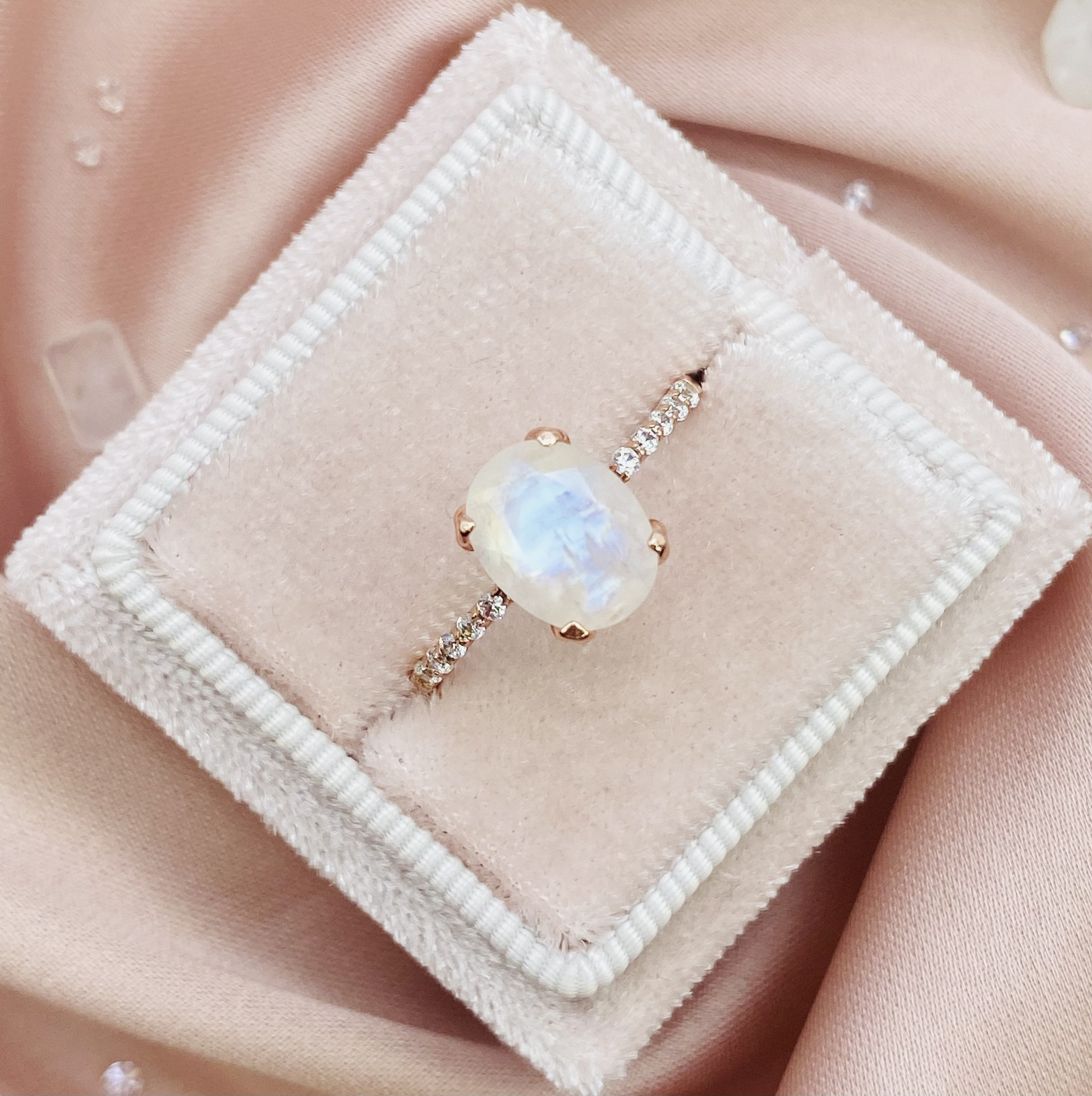 Quinn Moonstone Ring, Simple Ring, Oval Ring, Statement Ring, Promise…