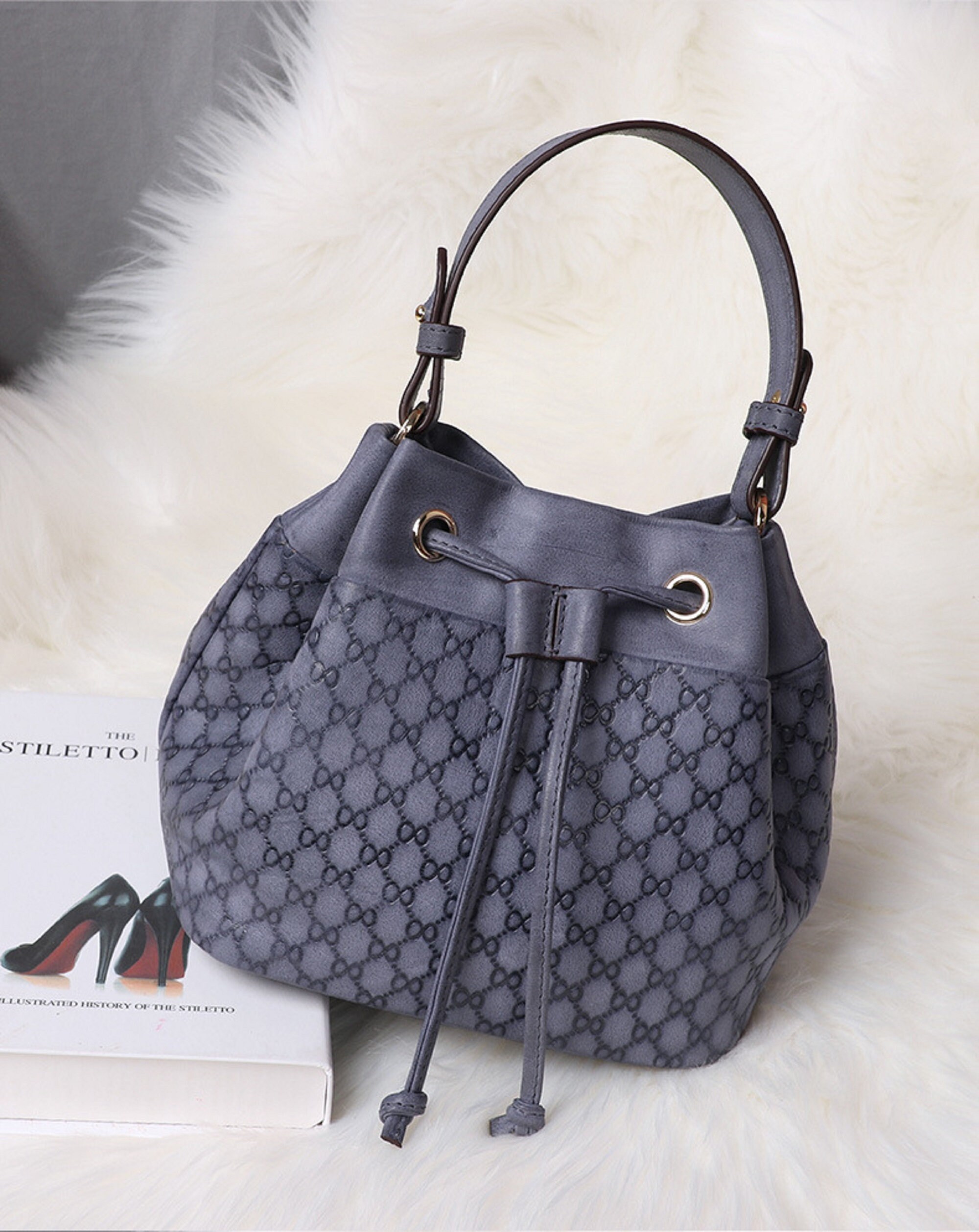 Leather Bucket Bag Shoulder Bags Bucket Bag Women Bucket Etsy