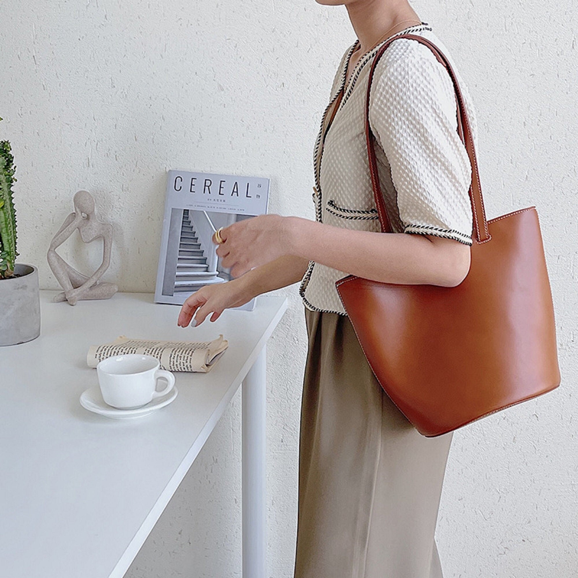 Large Bucket Bag Shoulder Bags Bucket Bag Handbag Bucket Etsy