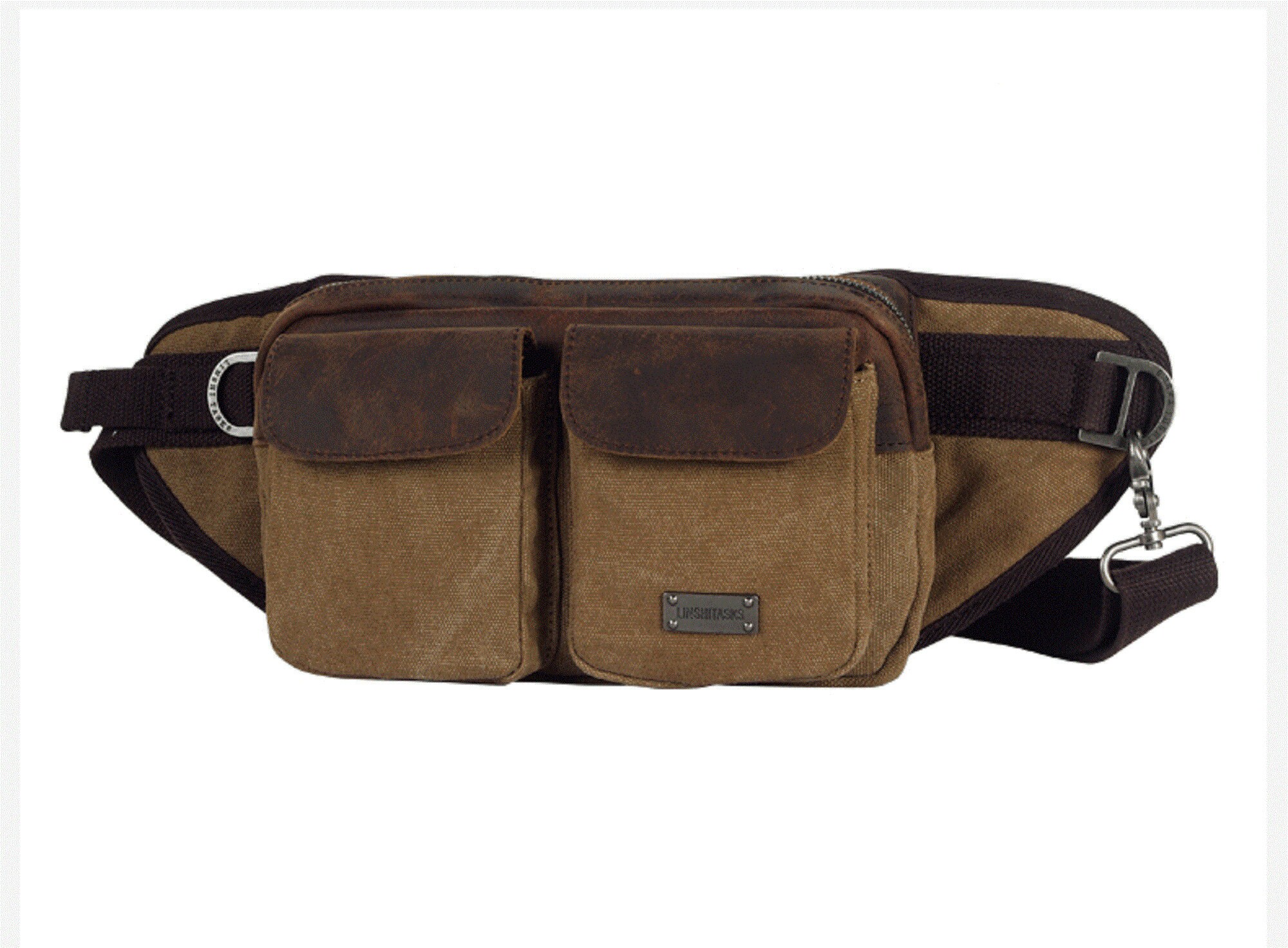 Casual Canvas Fanny Pack Leather Waist Bag Fanny Pack For Etsy