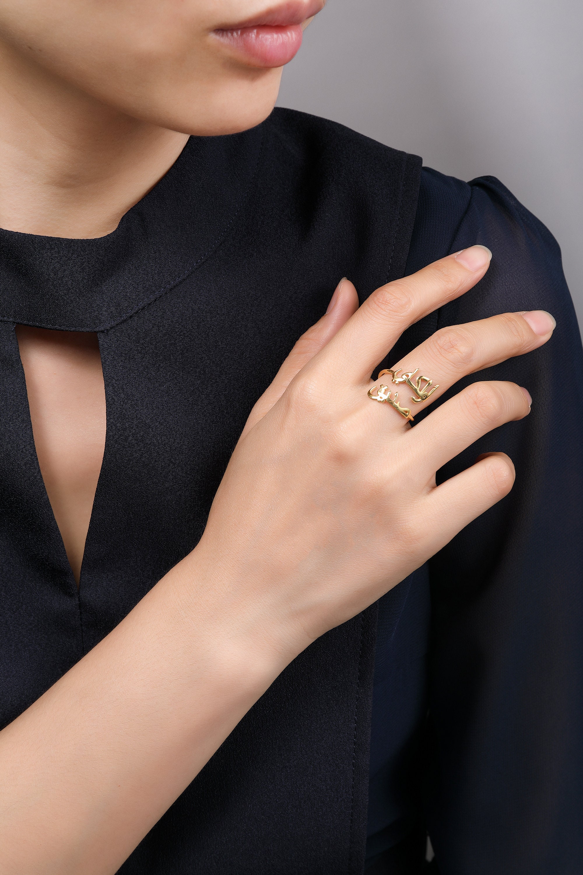 Arabic Name Ring FREE Shipping From The UK 18K Gold Plated Etsy