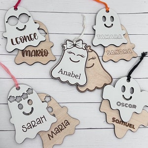 Personalized Halloween Bag Tag, Name Tag, Kids Halloween Bucket Name Tag, Ghost Face Gift, Custom Name Tags, Halloween Decor