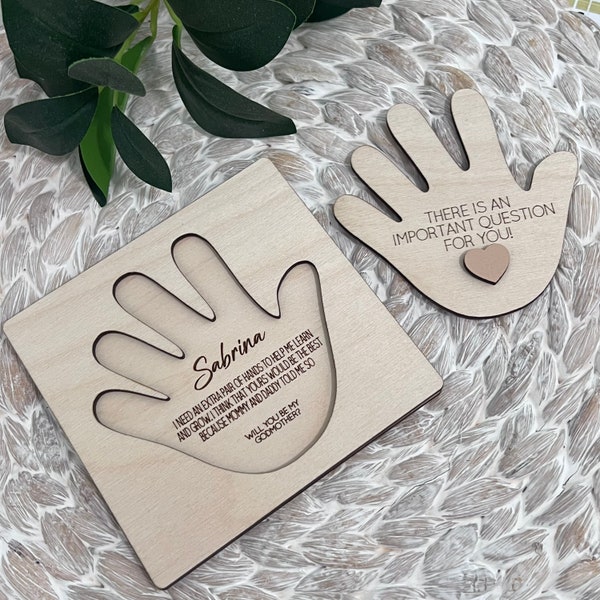 Hand print Godparents proposal / godmother proposal / godfather proposal / keepsake / godparent gift