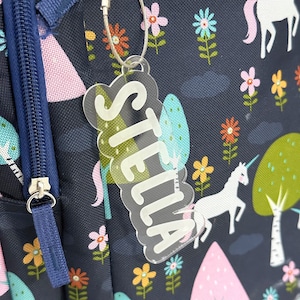 Acrylic name tag, personalized name tag, Personalized Acrylic Bag Tag, Backpack Tag , Acrylic Name Keychain, Name Bag Tag