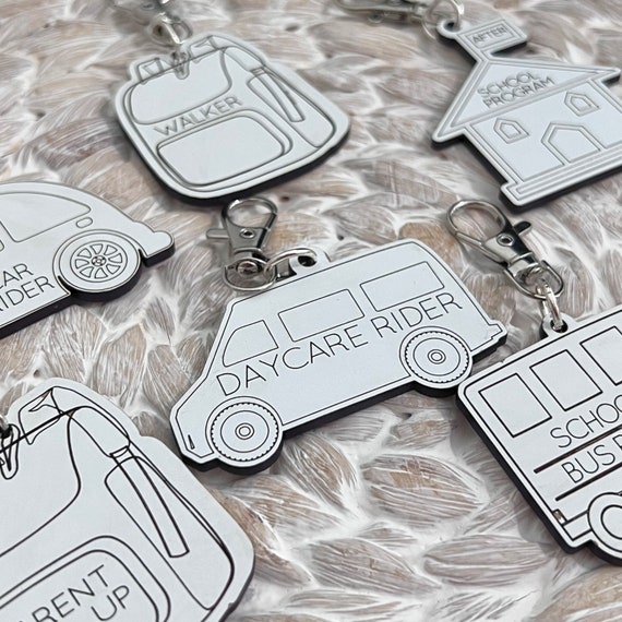 Car Rider Tag Customizable School Backpack Name Tags / Car Rider Tags / Name Tags / - Etsy