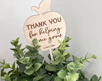 Teacher Gift | Back to School Gift | Personalized Teacher plant sign | End of year gift | Teacher appreciation gift