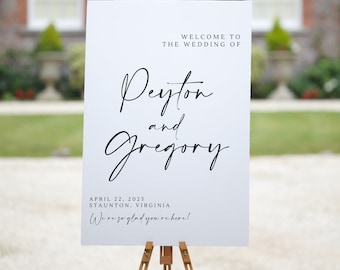 Wedding Welcome Sign | Custom Wedding Sign | Printed Wedding Sign | Physical Wedding sign | Left, Right, Centered Wedding Sign BMM5004