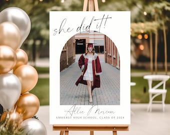 Senior Picture Graduation Sign | Graduation Party Welcome Sign | Graduation Party Photo Sign | Printed Grad Party Sign | Physical Event sign