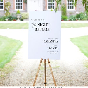 Welcome to the Night Before Sign | Wedding Rehearsal Welcome Sign | Printed Wedding Rehearsal Sign | The Night Before Sign Vertical BMM3002