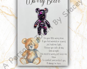 Worry Bear | Pocket Hug Bear | Anxiety Bear | Back to School Bear | Grief Bear | Bear Hug | Handmade Resin