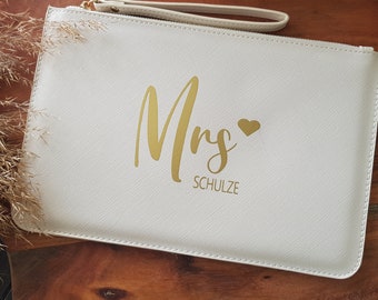 Personalized clutch / bridal handbag / bridal gift / handbag for the wedding / wedding accessories / mrs with name / choice