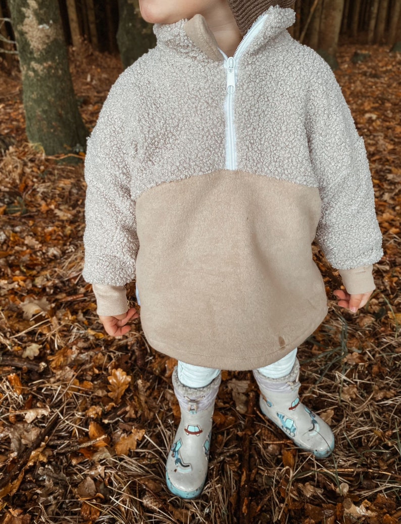 Kinder Pullover mit Teilung und Reißverschluss Hoodie mit Kragen Kuschelig Größenauswahl überzieher Mädchen Junge Gr 74 128 Bild 10