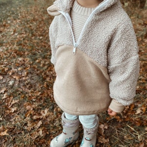 Children's sweater with zip | Hoodie with collar | Cozy | Size selection | Overcoat girl boy | Size 74 - 128