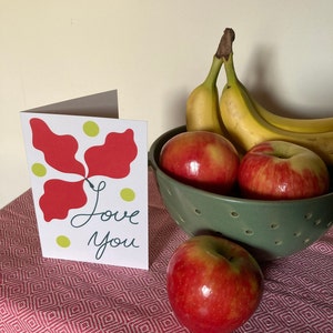 Love You Card: Floral Blank Greeting Card (5x7)