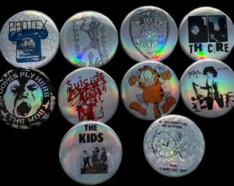 METAL/PUNK/NOVELTY Holographic 2.25 butons