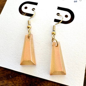 Peach Colorshift Chrome Shimmer Earrings - Skinny Flared