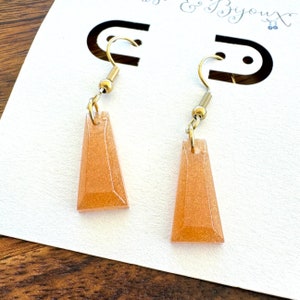 Peach Colorshift Shimmer Earrings - Skinny Flared