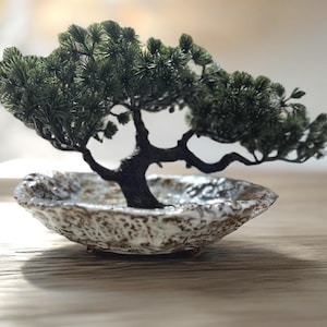 Bonsai pot, planting pot, light blue brown ceramic pot for unique bonsai, handmade bonsai pot, cactus pot