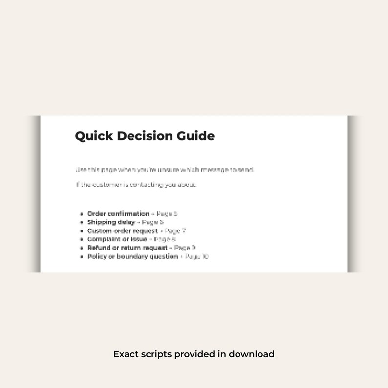 Comtumer Complaint Script 6 Customer Service Message Templates for Etsy Sellers | Refunds ...