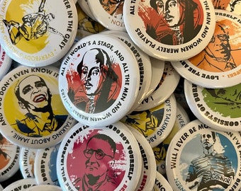 20 Theatrical Quote Button Badges 58mm