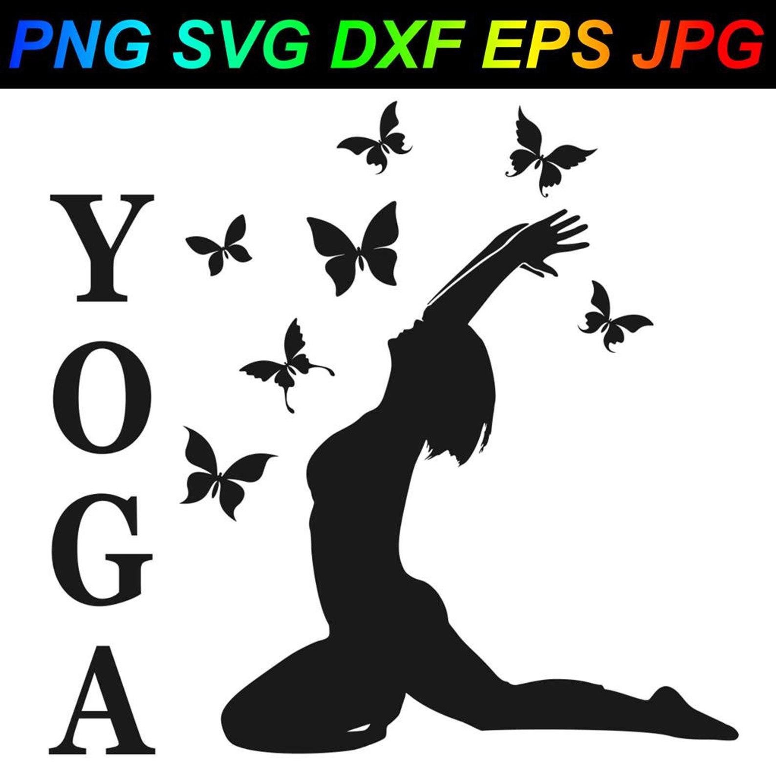 Yoga Butterflies PNG SVG DXF Eps Jpg Etsy