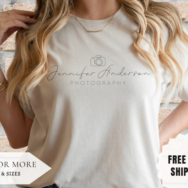 Custom Photographer Shirt - Personalized Photography Name Tshirt - Photographer Gift - Photographer Logo T-Shirt - Camera Sweatshirt Gifts