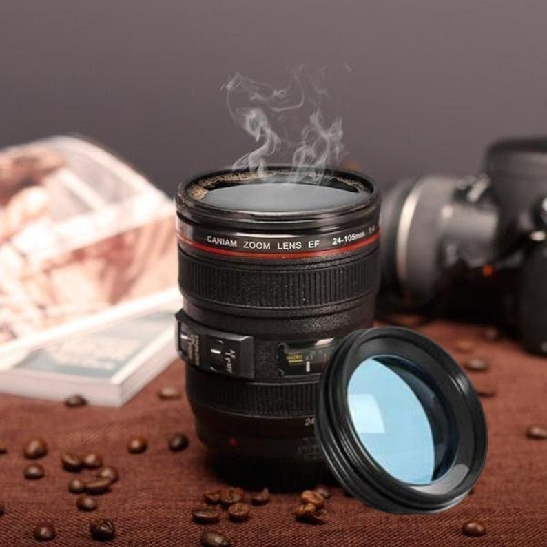 Camera Lens Coffee Mug  Insulated Thermos Gift for image 1