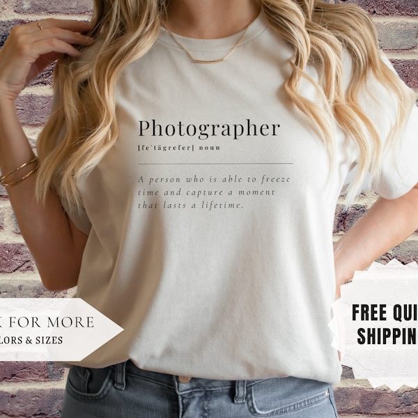 Photographer Cute Dictionary Definition Shirt - Photography Gift - Funny Photography Sweater - Camera T Shirt - Photography Lover Boho Cute