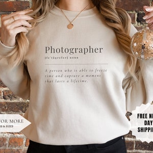 Photographer Cute Dictionary Definition Sweatshirt - Photography Gift - Funny Photography Sweater - Camera T Shirt - Photography Lover