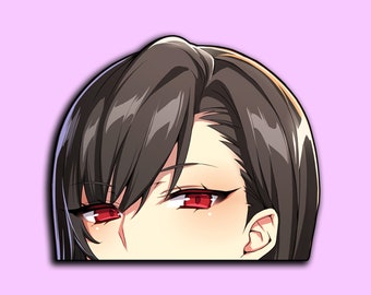 Final Fantasy VII - Tifa Lockhart Peeker - Anime Sexy Waifu Ecchi Sticker - Weatherproof