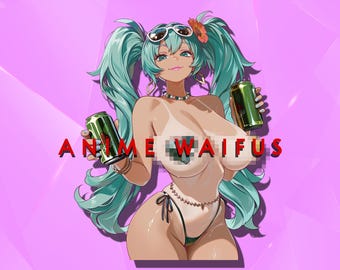 Brazilian Miku - Swimsuit Tan - Anime Waifu Sticker - Weather/UV Resistant
