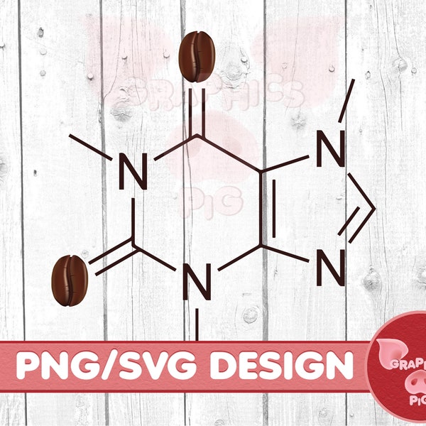 Coffee Chemical Structure SVG and PNG