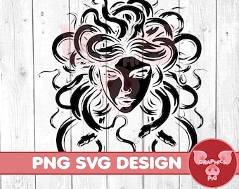 Medusa Head with snakes svg png