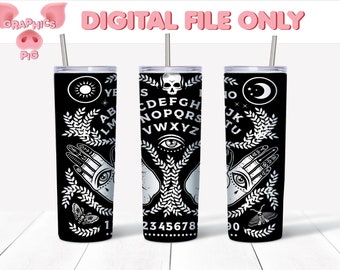 Tavola Ouija, bicchiere dritto magro da 20 once, strega, design DIGITALE png e file pdf strega