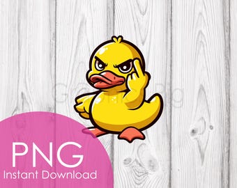 Duck You Middle Finger PNG High-Res