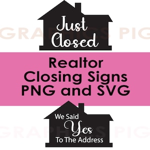 Gerade geschlossen & Ja zur Adresse SVG PNG Set | Realtor Home Zeichen Cricut Sublimation Clipart