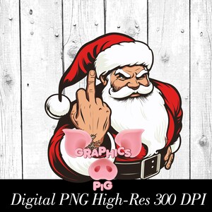 Santa Middle Finger PNG High-Res