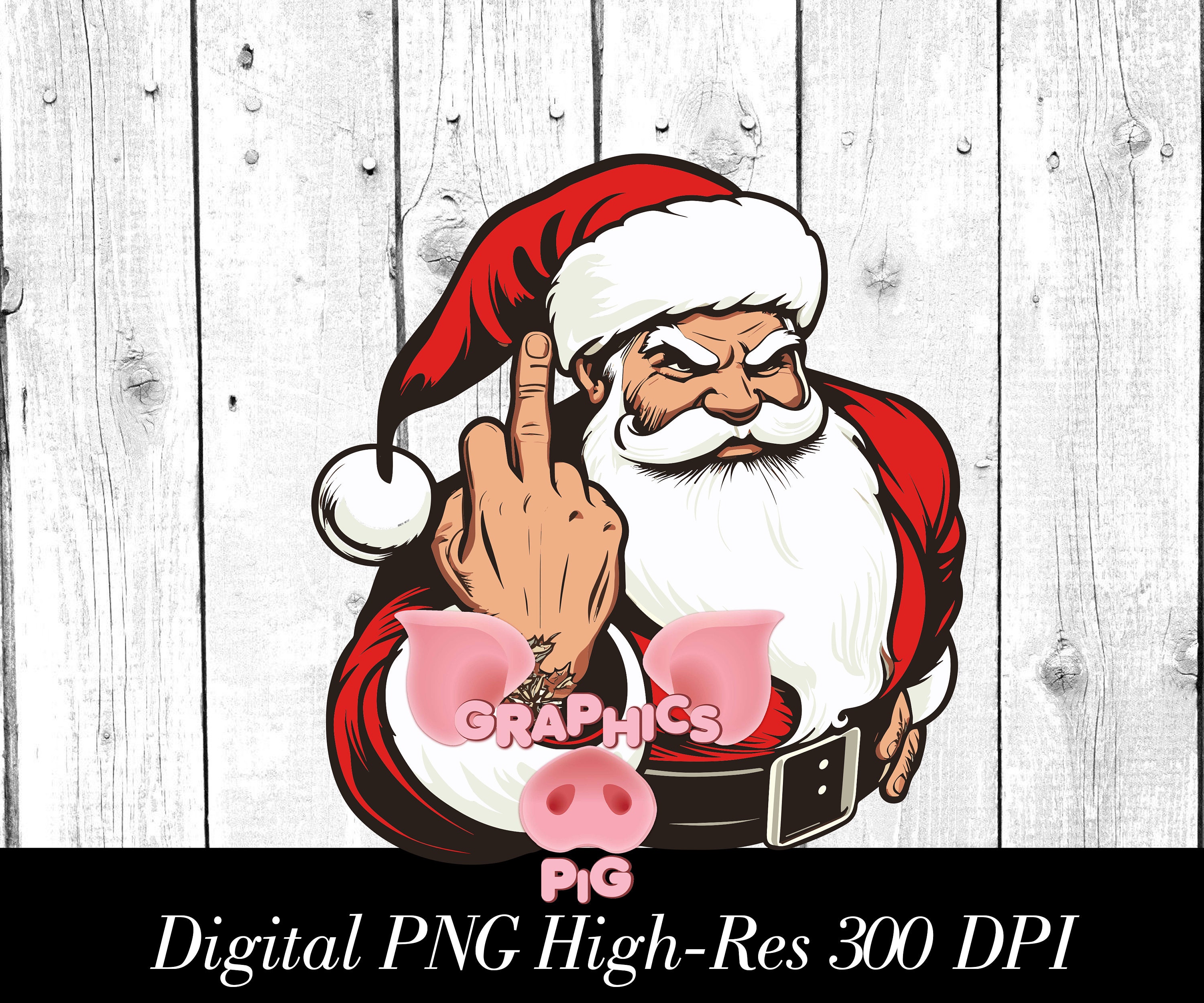 Santa Finger Santa Middle Finger PNG High-res - Etsy
