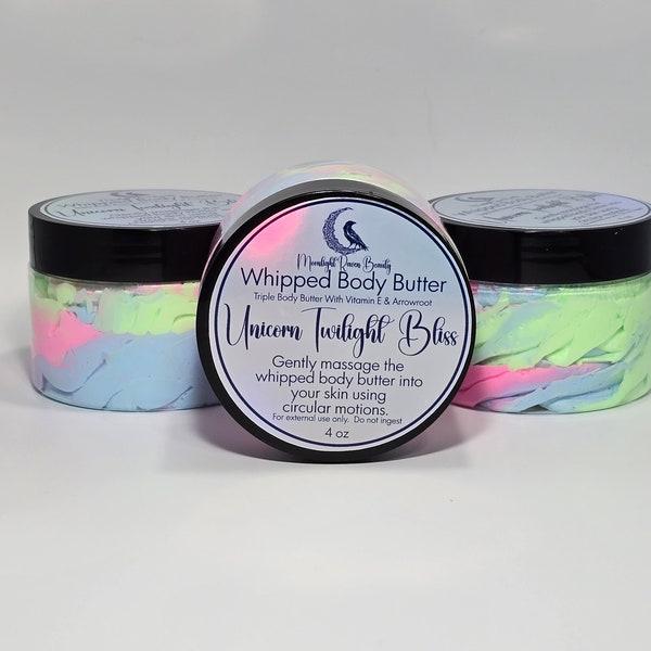 Unicorn Twilight Bliss Fruit Loops Whipped Body Butter 4 oz Jar