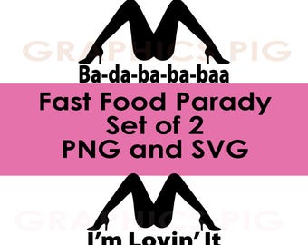 Funny Fast Food Parody SVG PNG Set: Cricut & Sublimation Files