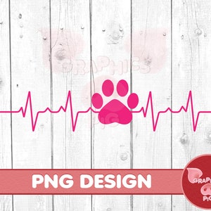 Dog Print Heartbeat tshirt design, dog svg, png for tshirts, silhouette, cameo, tumblers, laser cutting