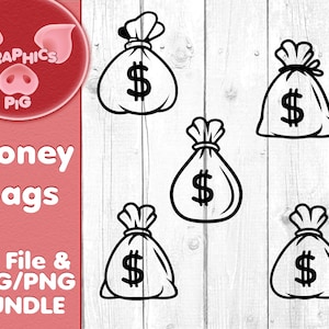 Money Bags Vector Png, Svg, .ai fascio di 5 grafici