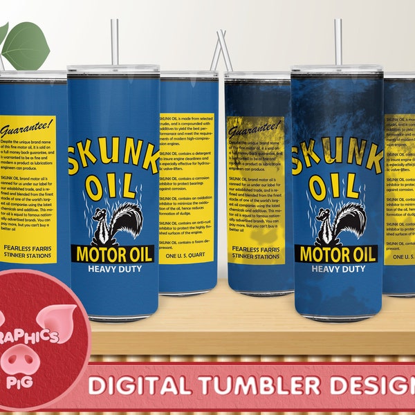 skunk oil, vintage oil, motor oil can, grunge oil design, clean oil, 20oz Skinny Straight and Tapered Tumbler, Digital Hi Res PNG design,