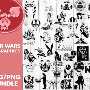 Star Wars SVG Bundle – 40 Designs | PNG, svg | Digital Download for Cricut & Silhouette